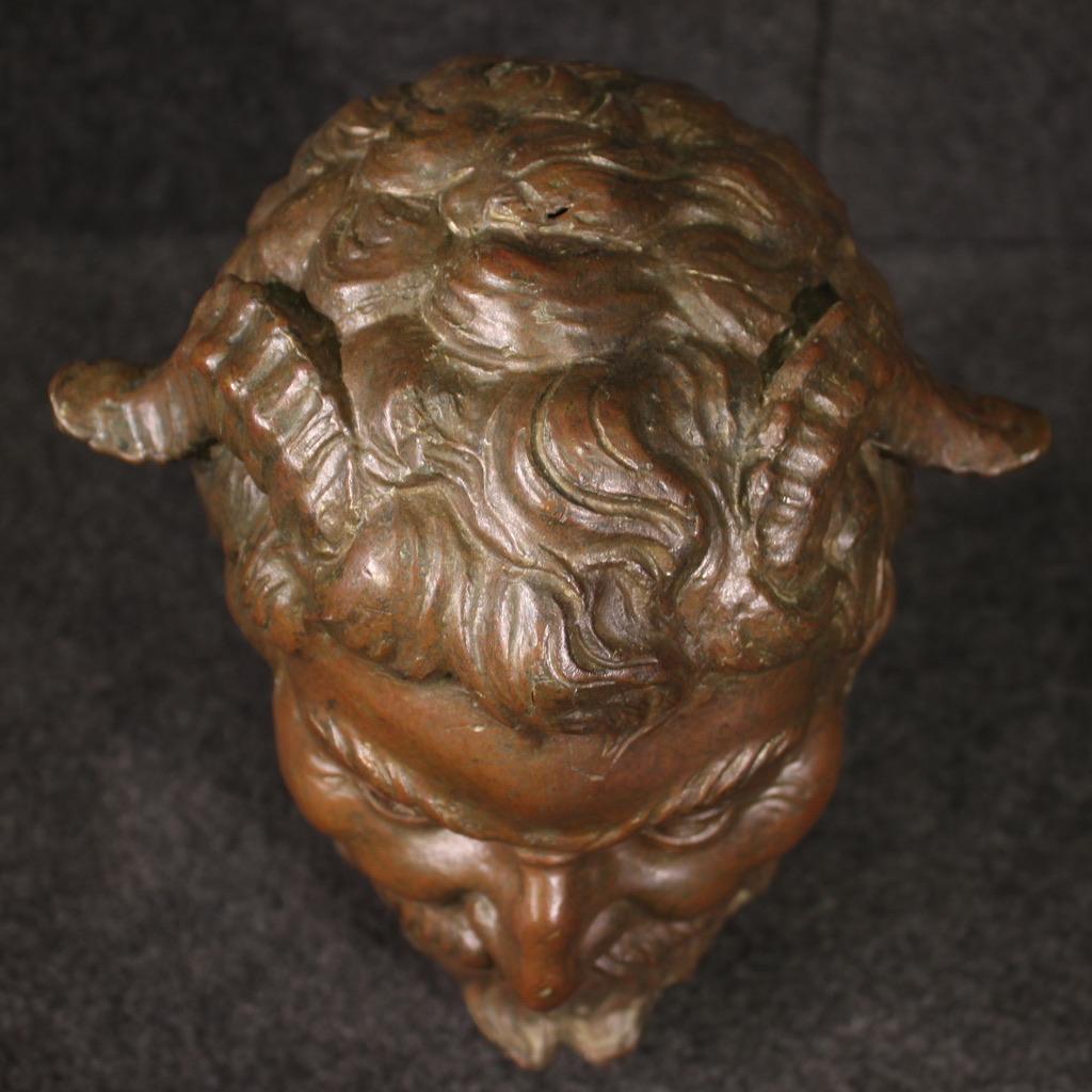 19th Century Bronze Italian Sculpture Faun Head, 1860 2
