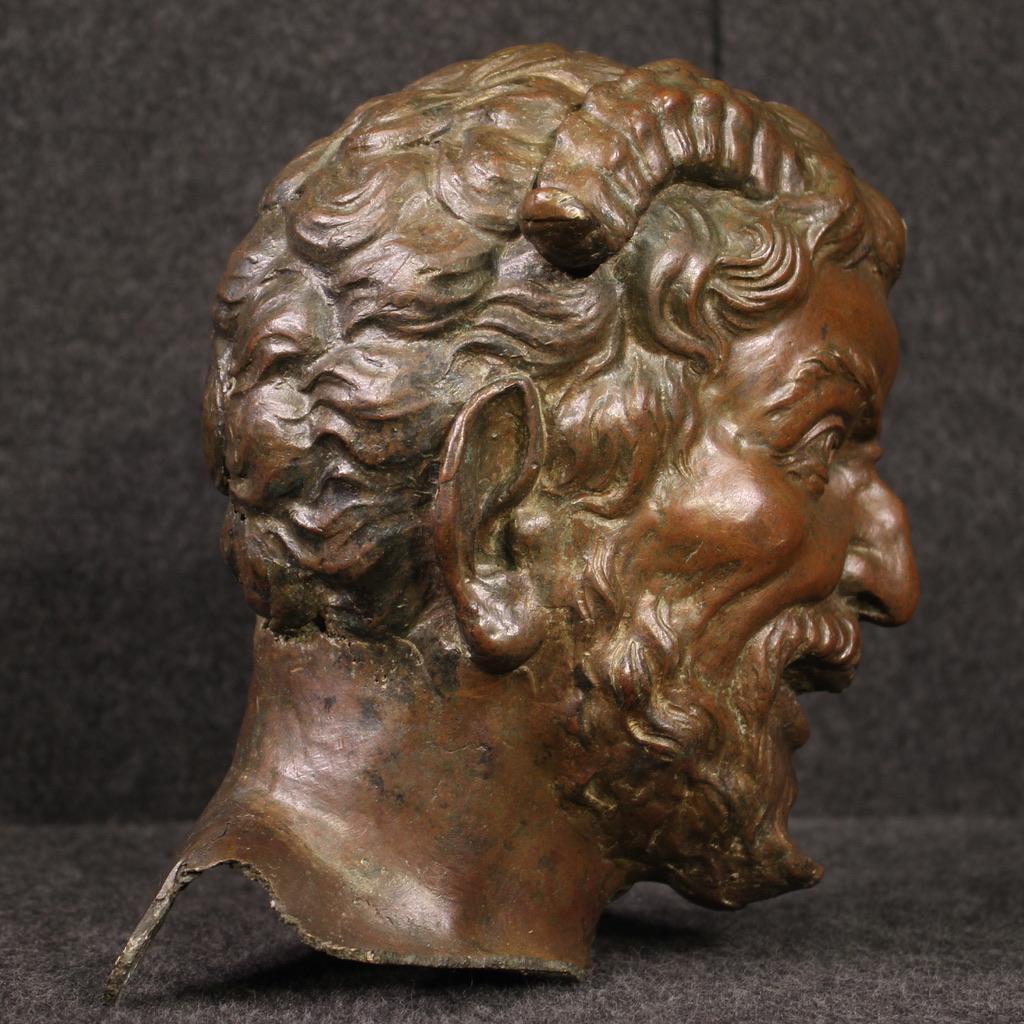 19th Century Bronze Italian Sculpture Faun Head, 1860 3