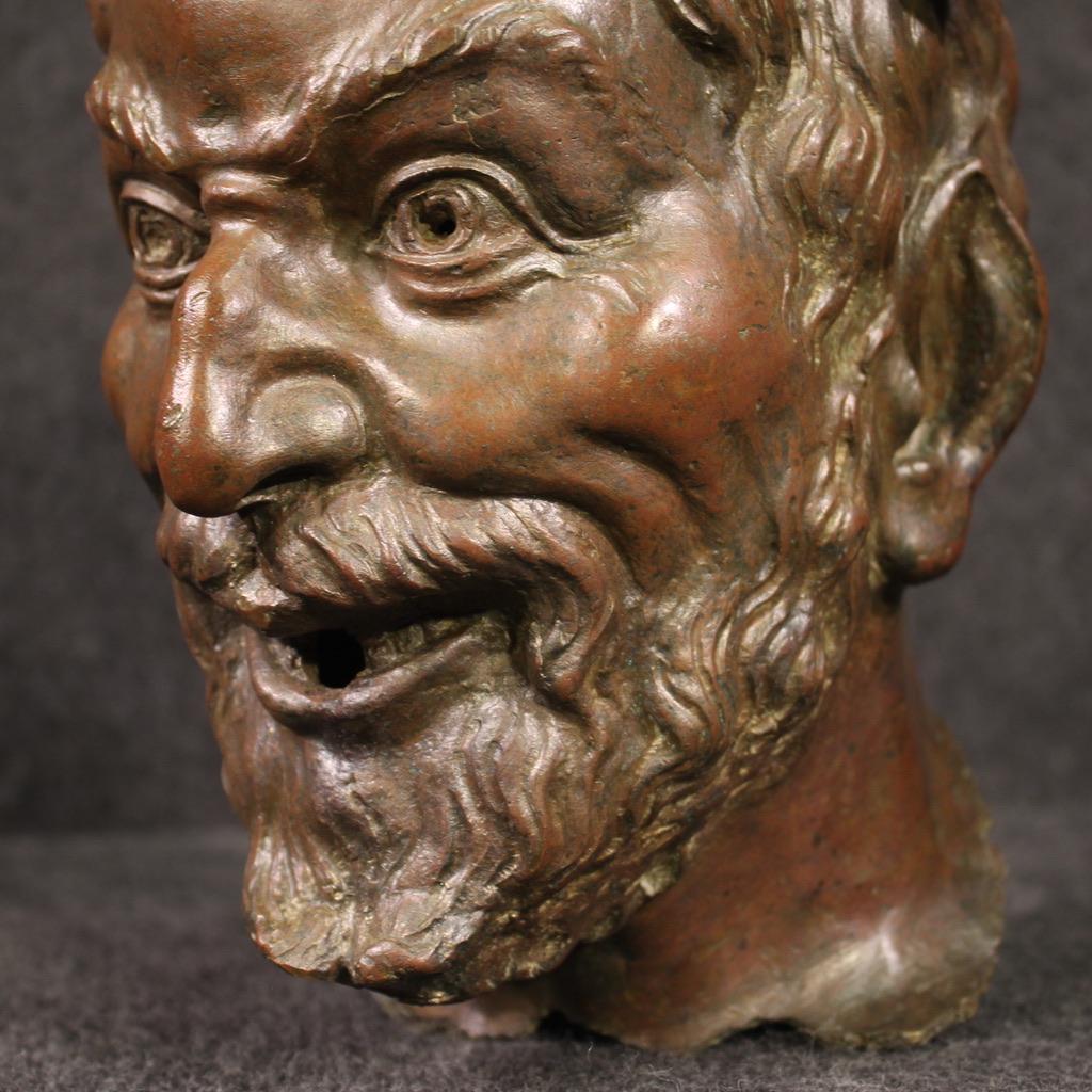 19th Century Bronze Italian Sculpture Faun Head, 1860 5