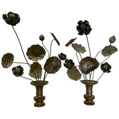 19th Century Bronze Japanese Temple Flowers