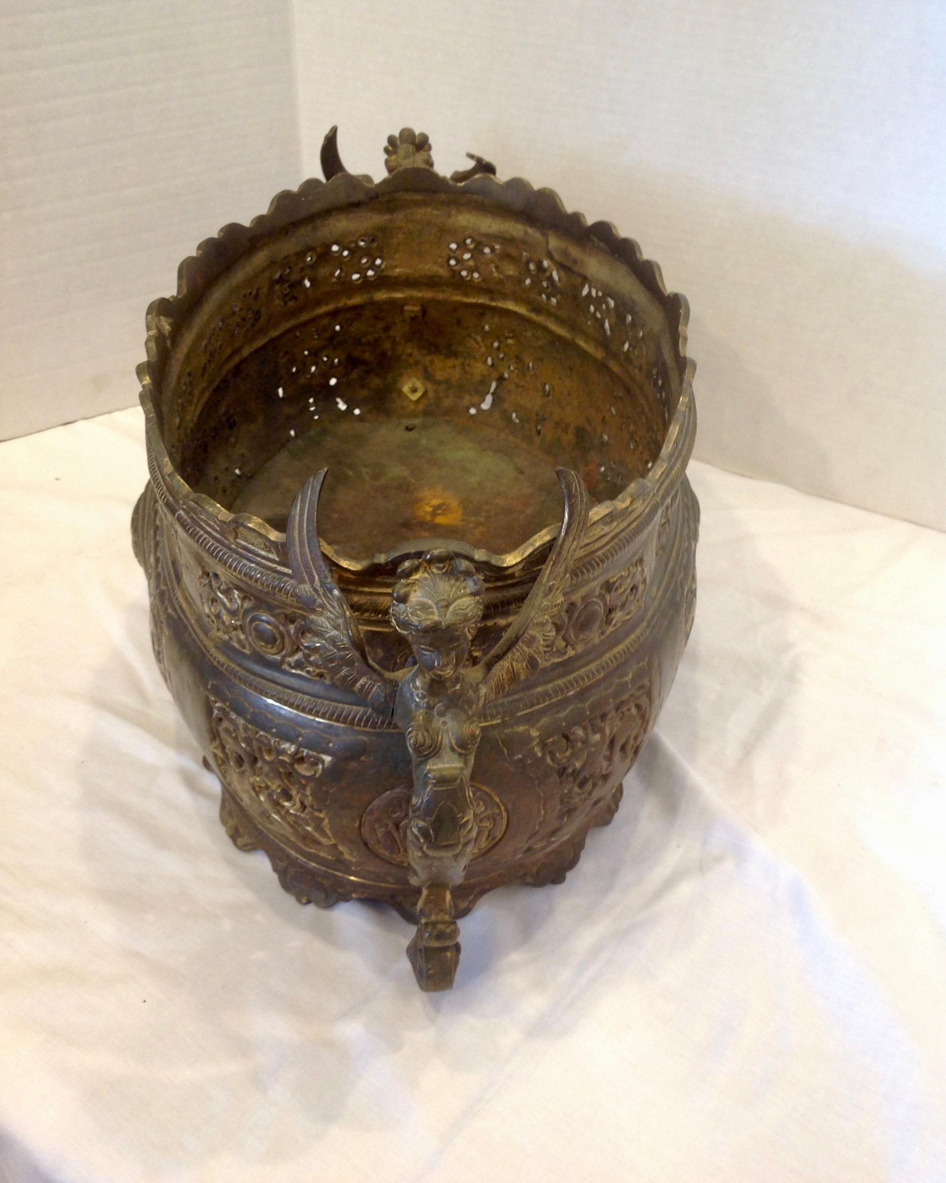 19th Century Bronze Jardinière / Center Piece For Sale 9