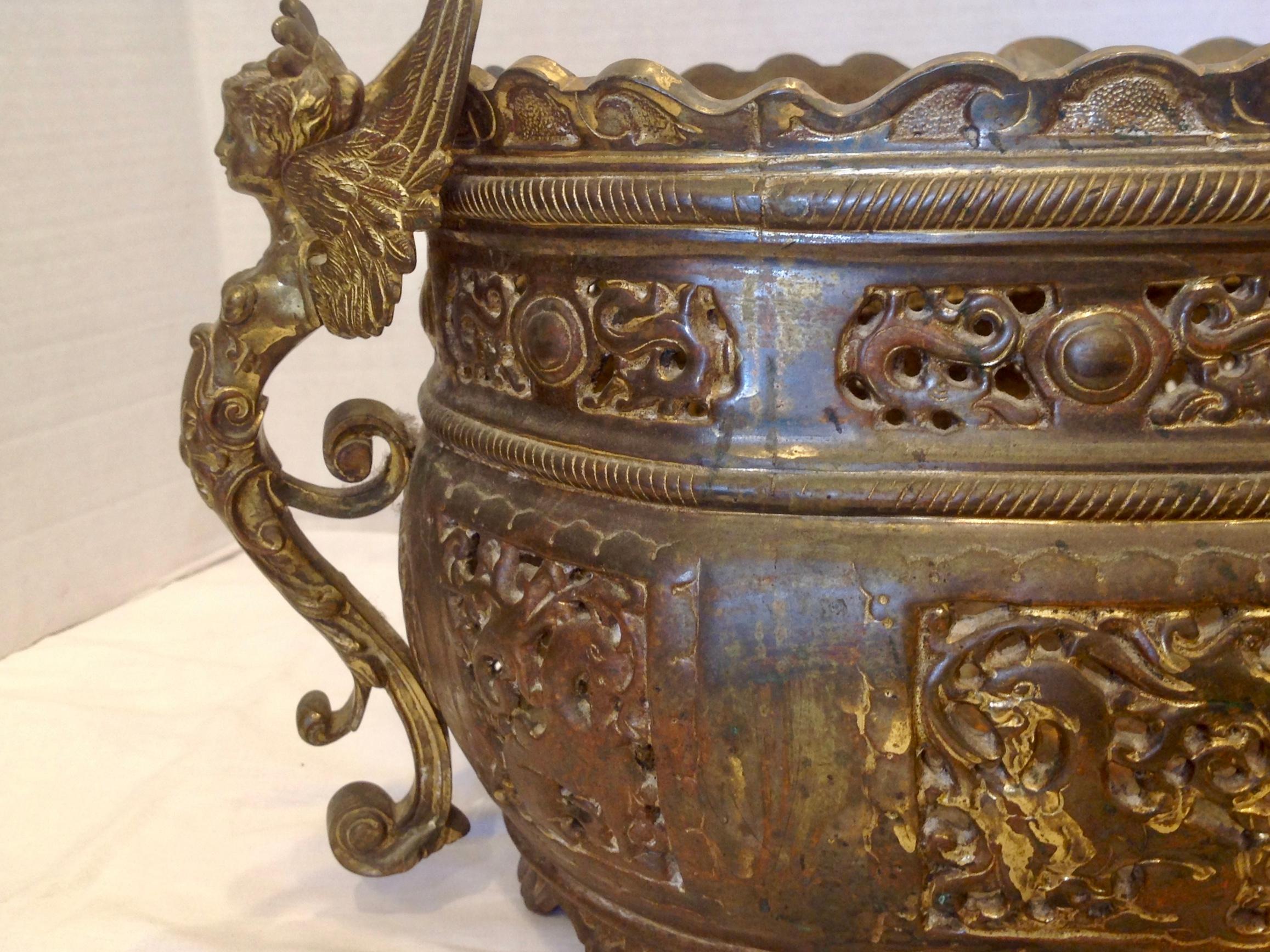 19th Century Bronze Jardinière / Center Piece For Sale 4