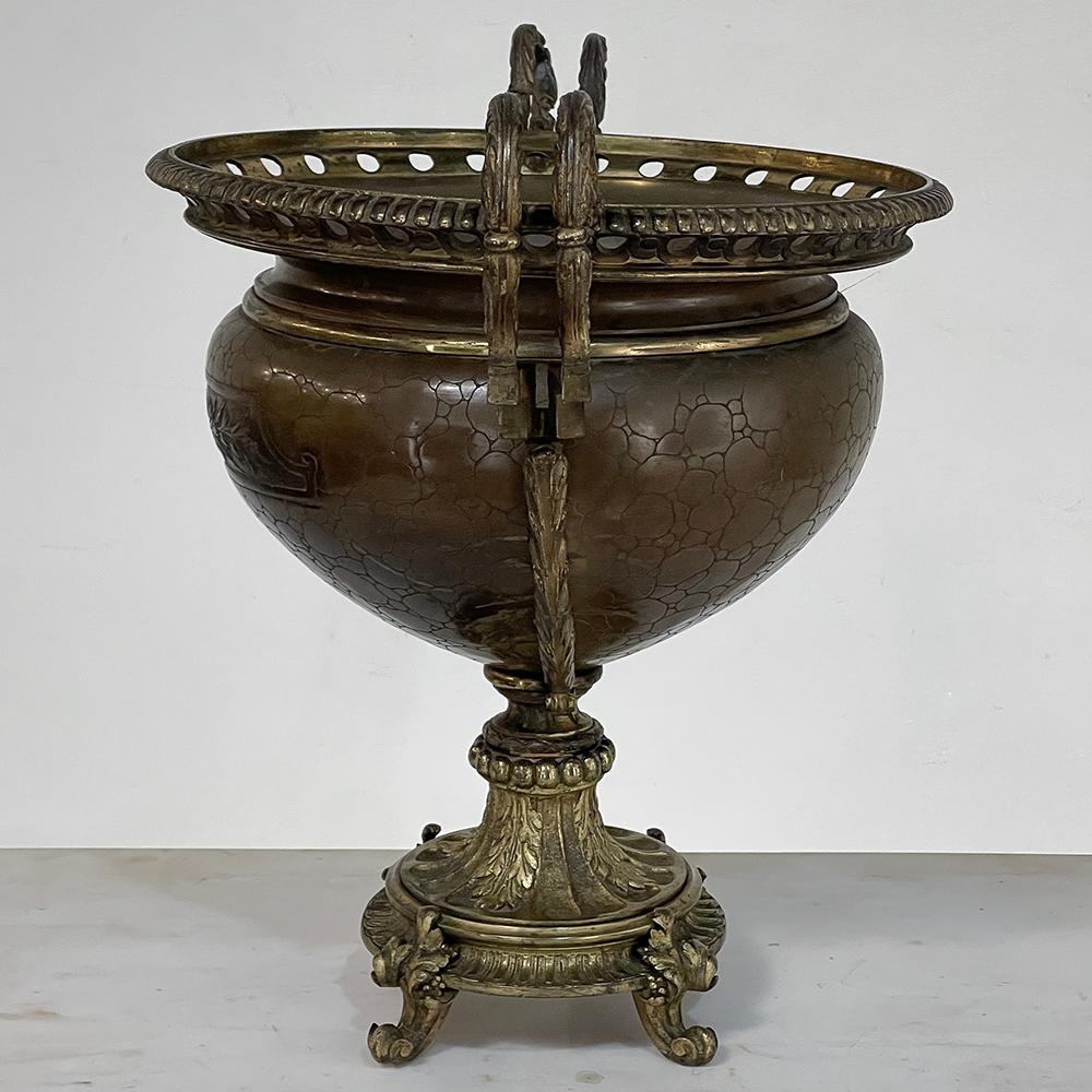 Hand-Crafted 19th Century Bronze Jardiniere For Sale