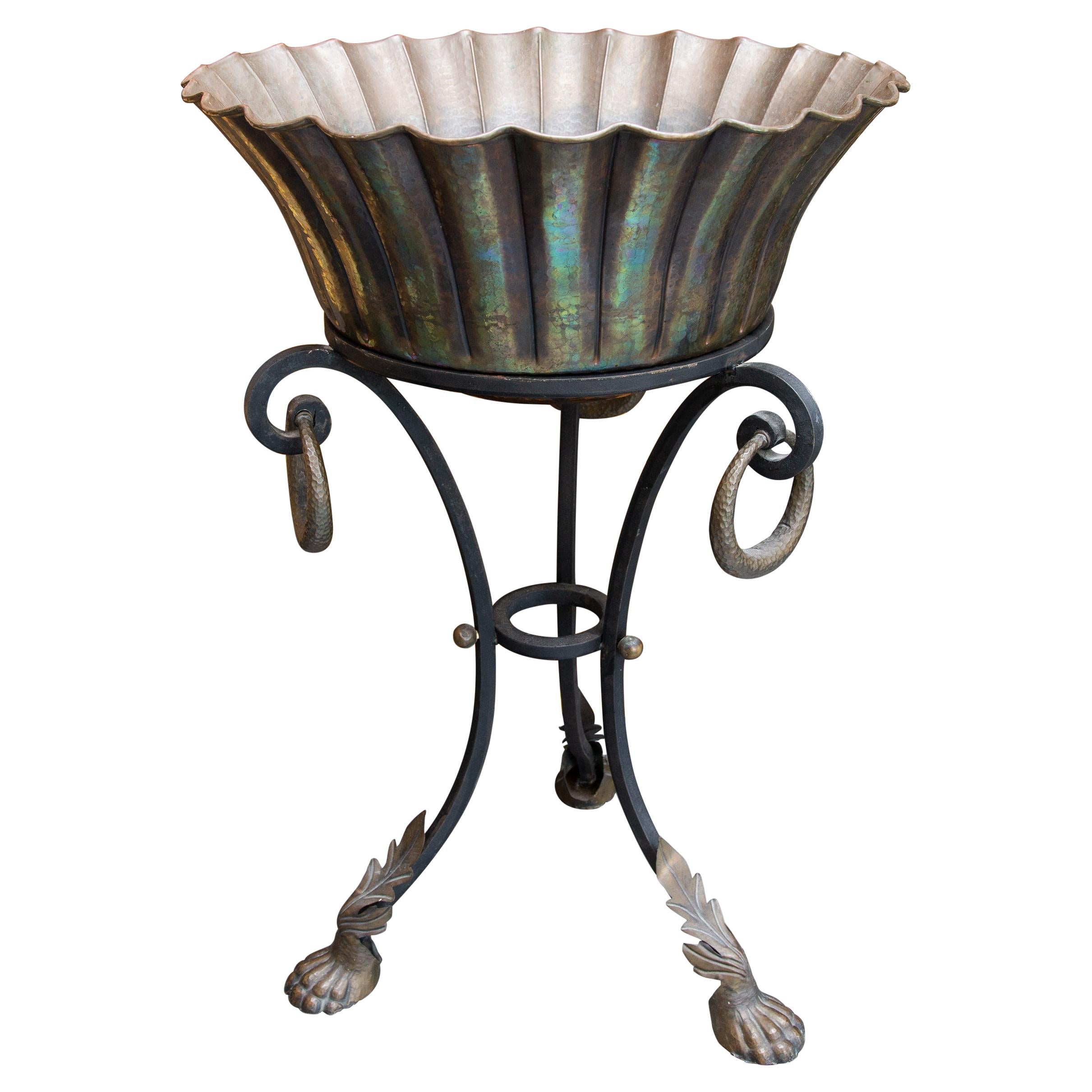 19th Century Bronze Jardiniere on Stand