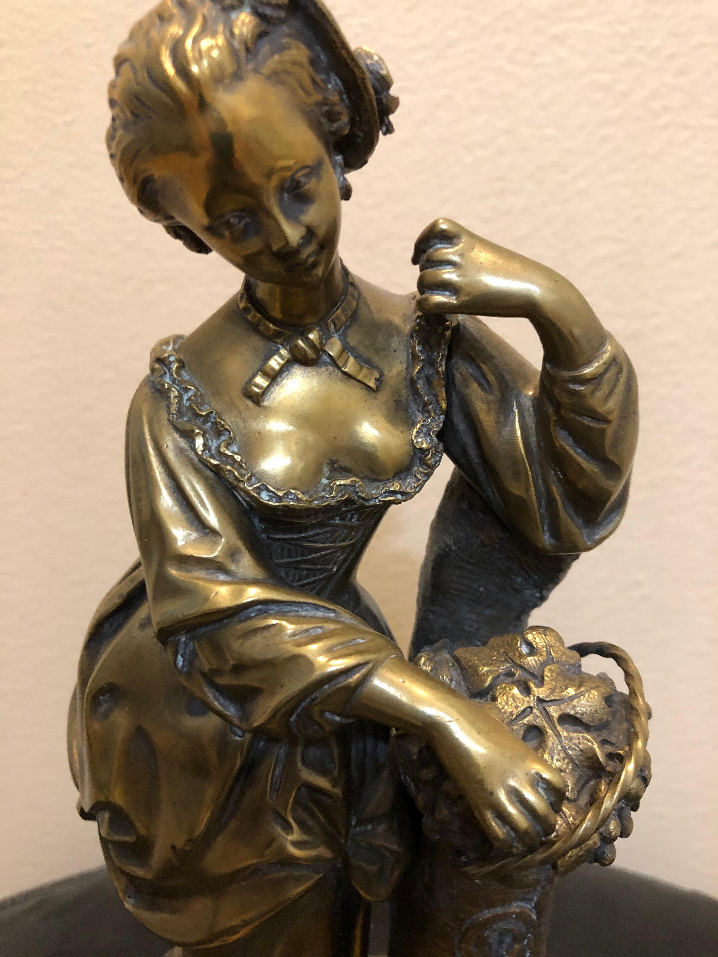 European 19th Century Bronze Lady For Sale