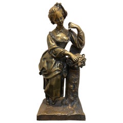 Antique 19th Century Bronze Lady