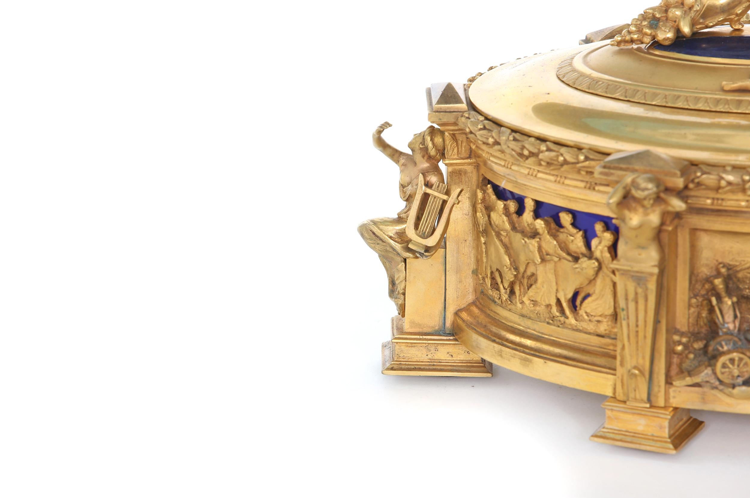 19th Century Bronze / Lapis Lazuli Covered Decorative Box For Sale 1