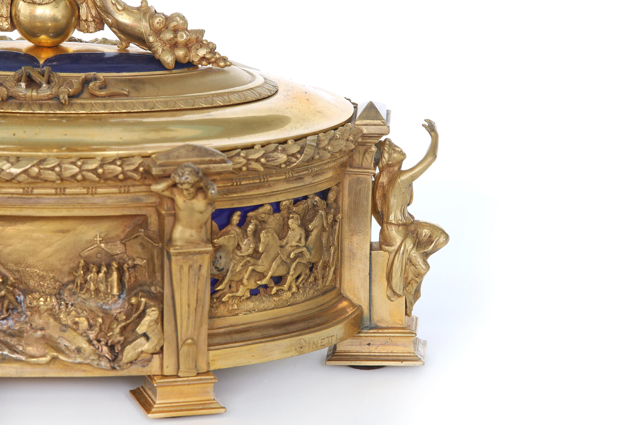 19th Century Bronze / Lapis Lazuli Covered Decorative Box For Sale 4