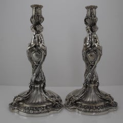 19th Century Bronze Large Pair of Candlesticks