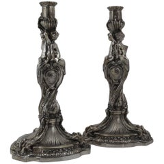 19th Century Bronze Large Pair of Candlesticks