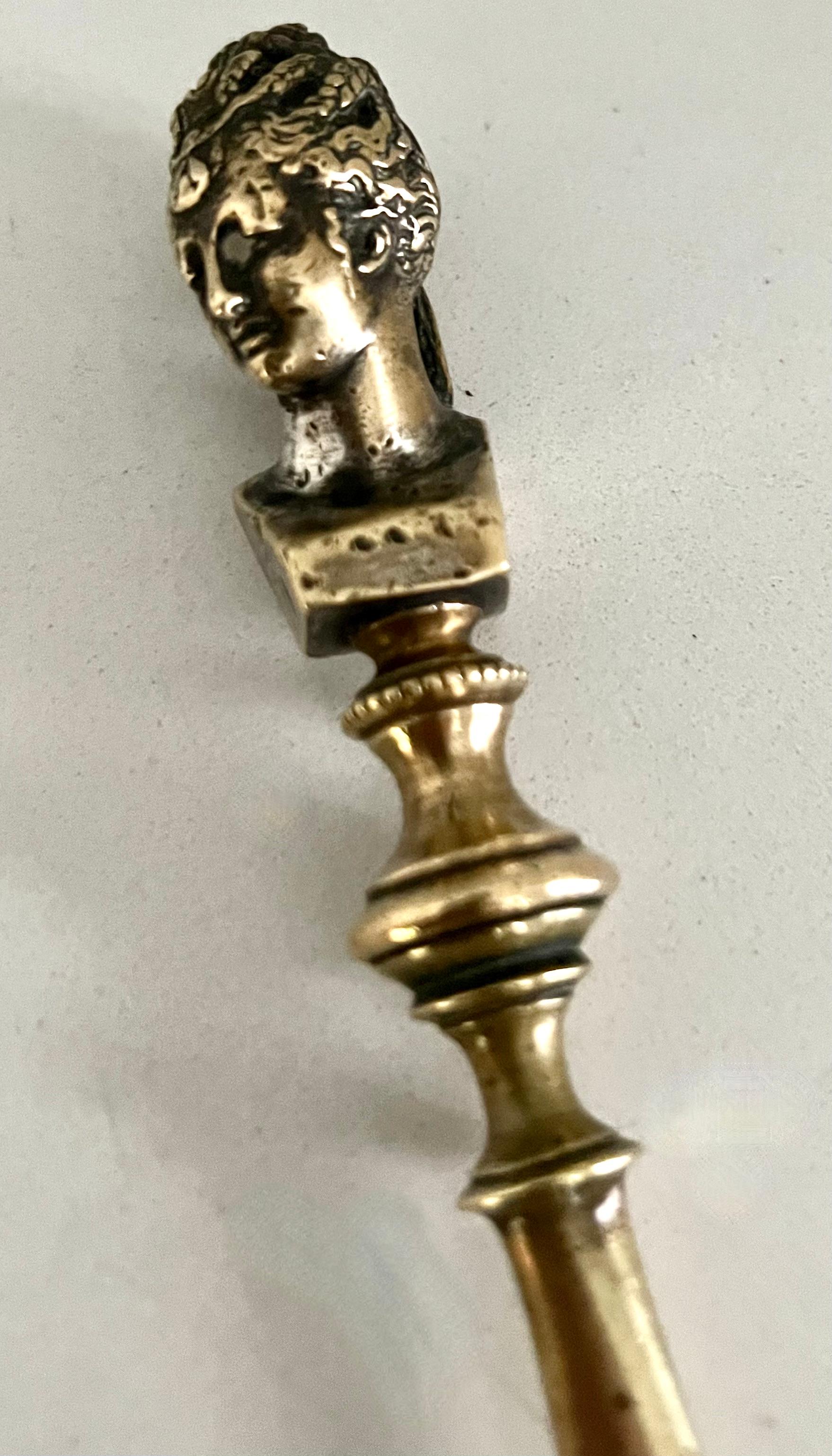 A wonderful 19th century letter opener acquired in Paris France. The piece has the bust of a period lady at the top and is very sophisticated and elegant. A compliment to any desk or work station.