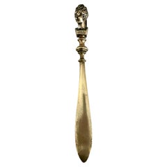 19th Century Bronze Letter Opener with the Bust of a Lady