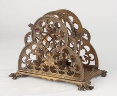 19th Century Bronze Letter Rack - Gothic Revival