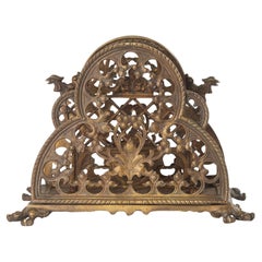 19th Century Bronze Letter Rack - Gothic Revival
