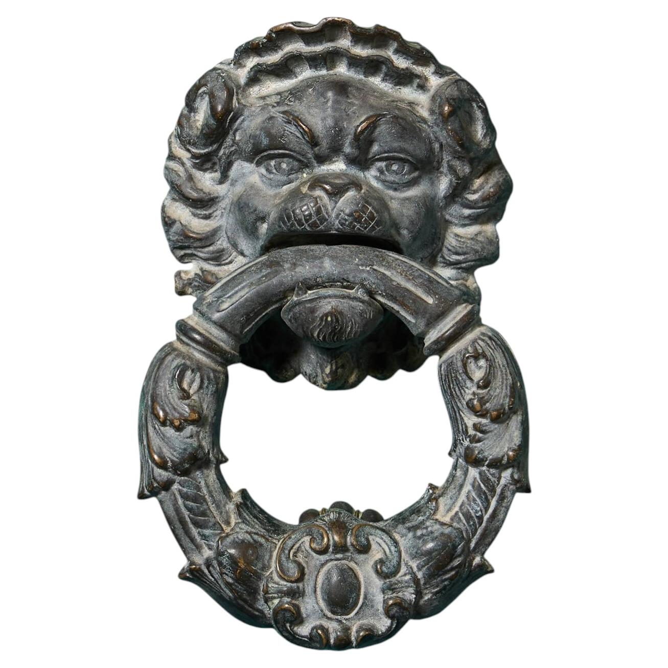 19th Century Bronze Lion Door Knocker