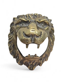 19th Century Bronze Lion Head Sculpture