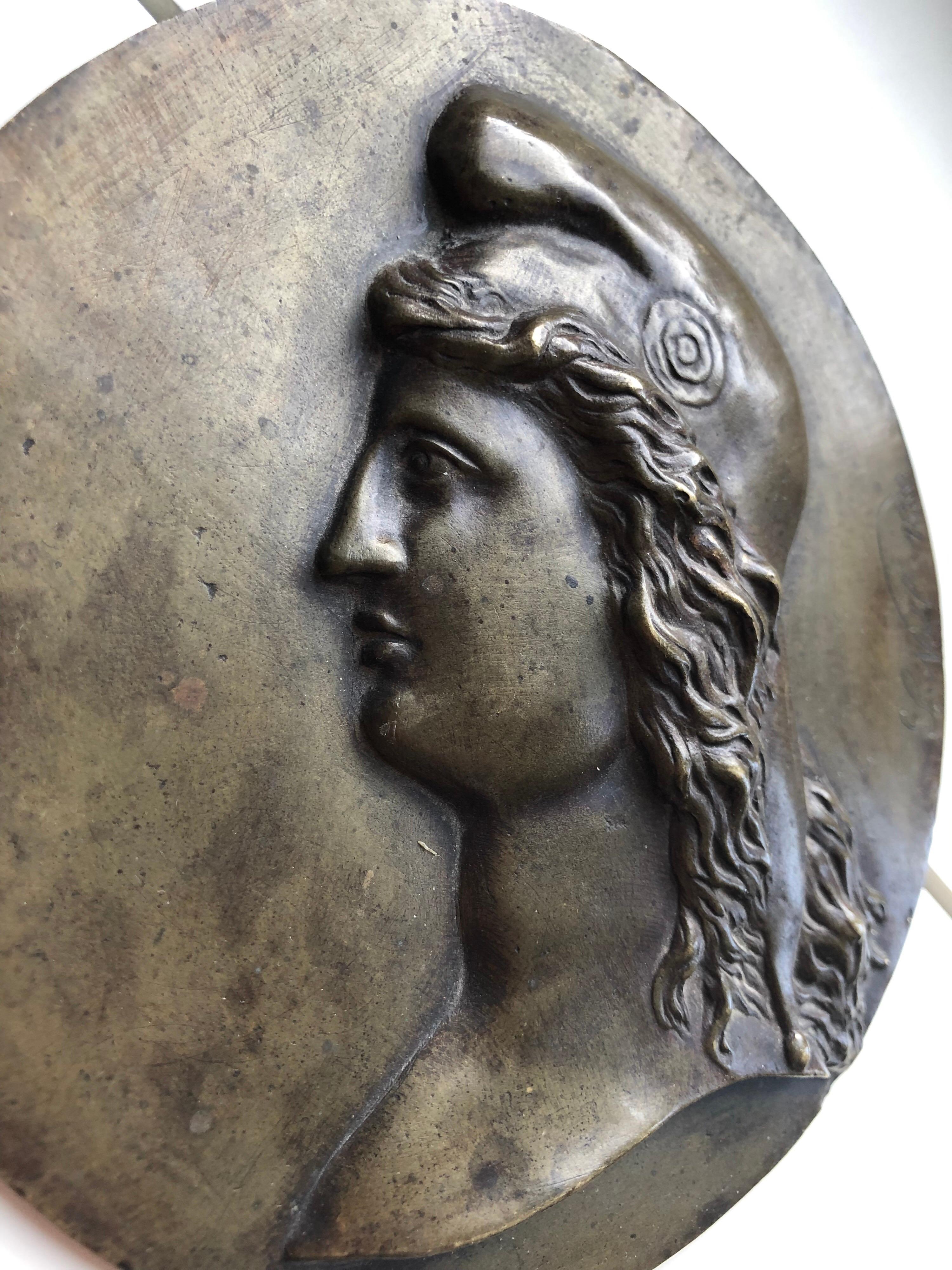 French 19th Century Bronze Medallion Signed by L.Noël in 1880 For Sale
