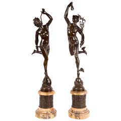 19th Century Bronze Mercury and Fortuna, Giambologna