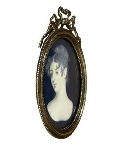 19th Century Bronze Miniature Portrait Frame