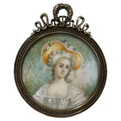 Antique 19th Century Bronze Miniature Portrait Frame