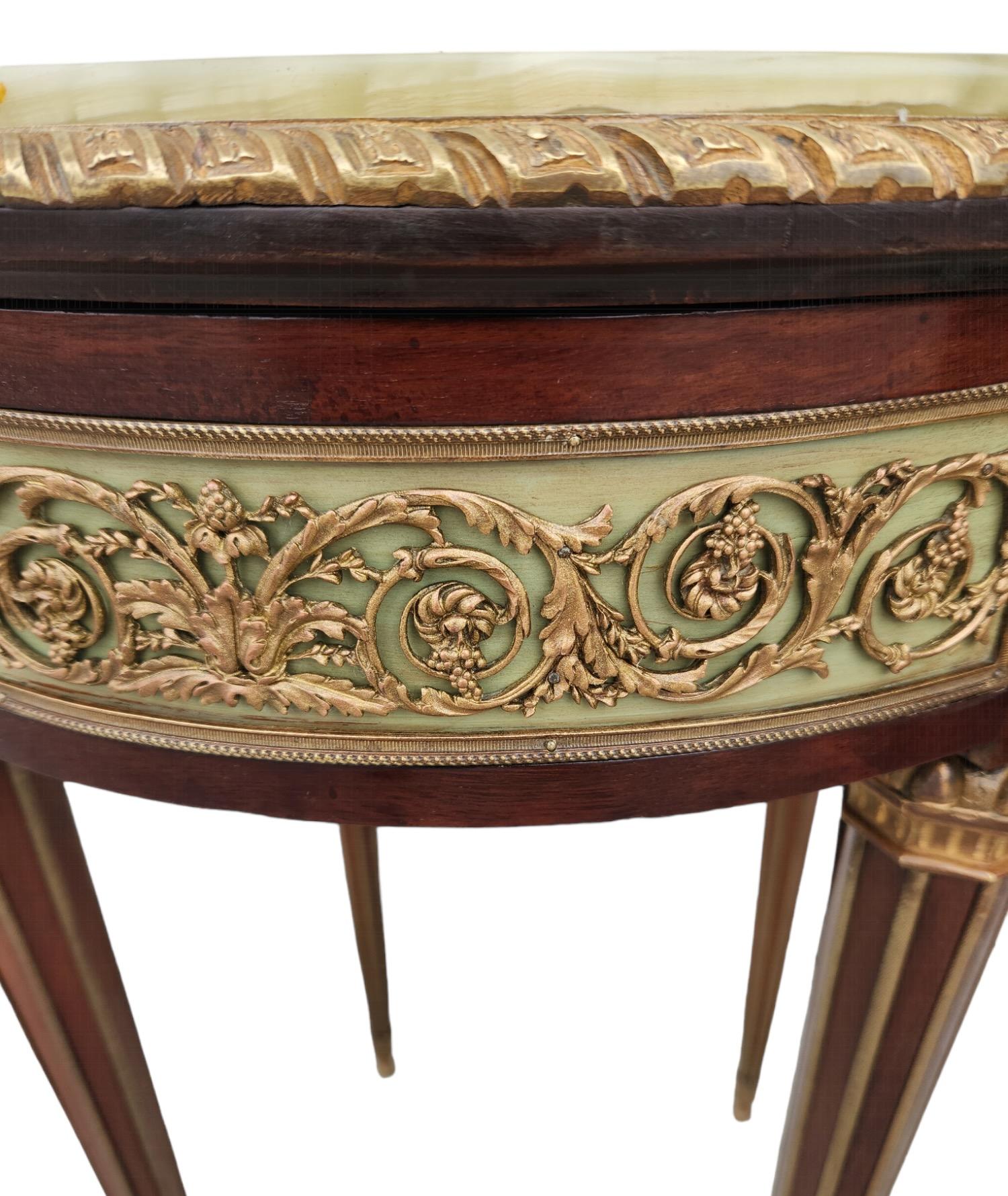 Louis XVI 19th Century Bronze Mounted French Side Table For Sale
