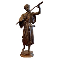 19th Century Bronze Musician Sculpture