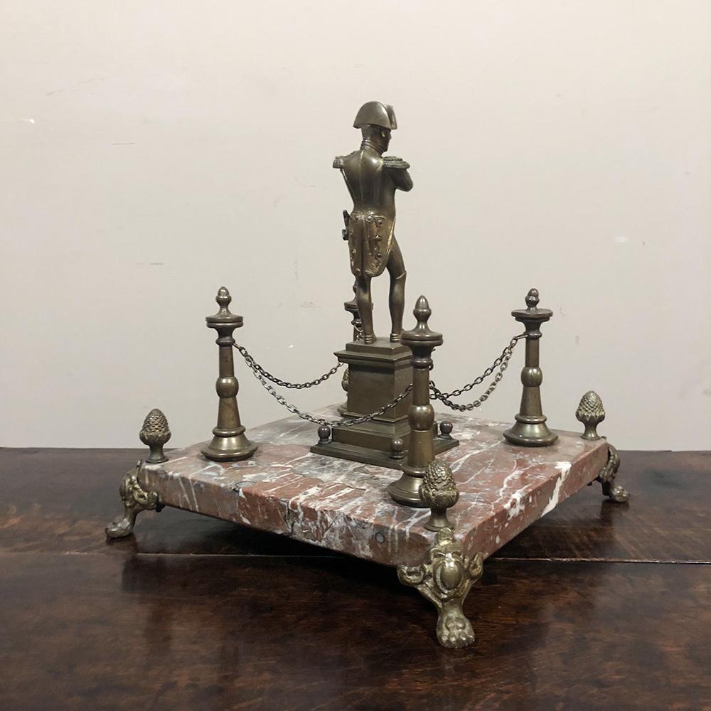 Cast 19th Century Bronze Napoleon Statue on Marble Base For Sale