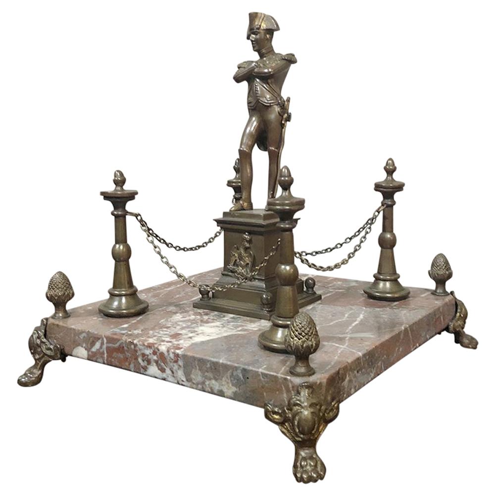 19th Century Bronze Napoleon Statue on Marble Base For Sale