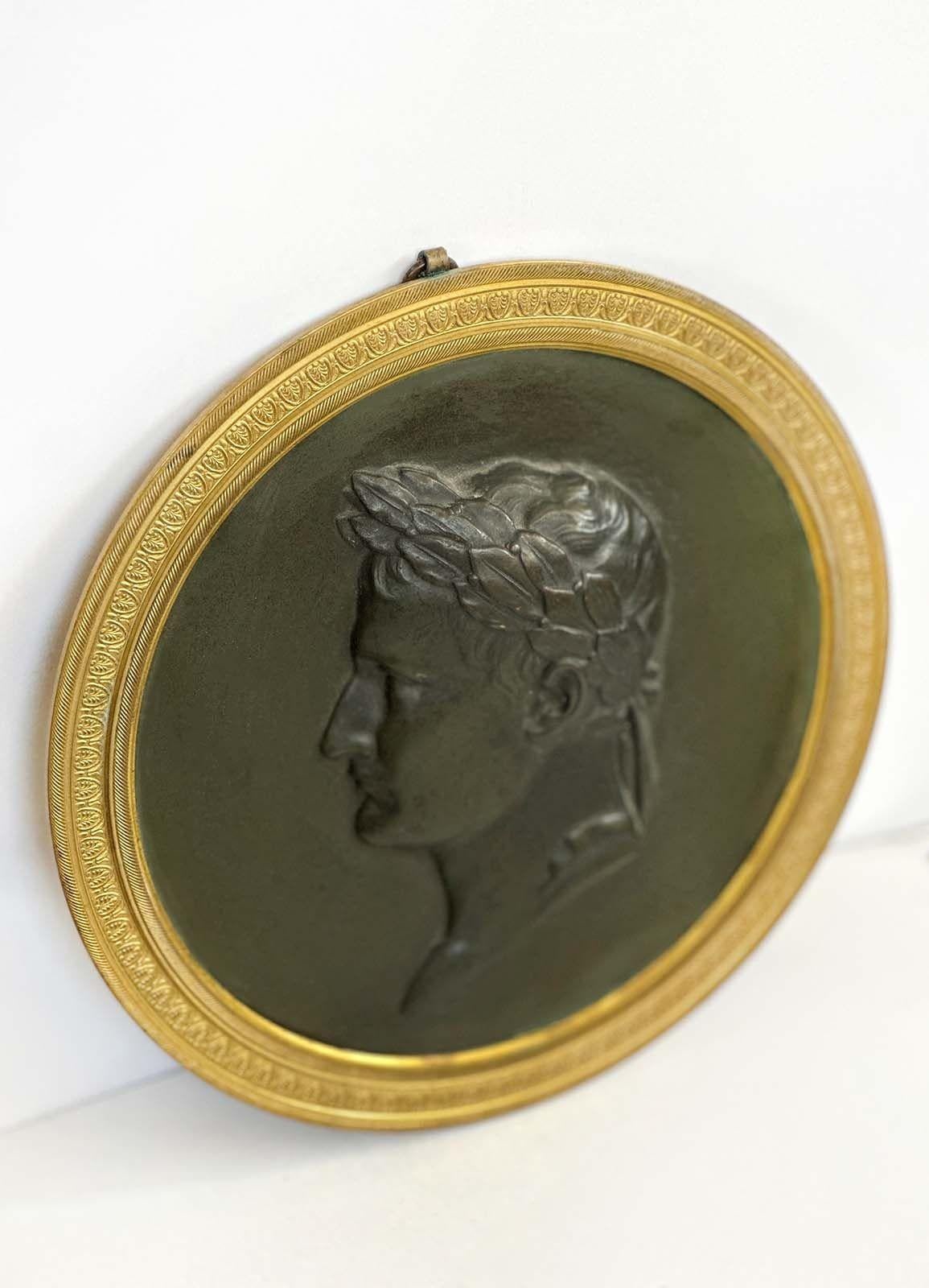 French 19th Century Bronze Neoclassical Relief Plaque of Napoleon For Sale