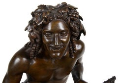 19th Century Bronze of Bacchus Signed Francisque Duret