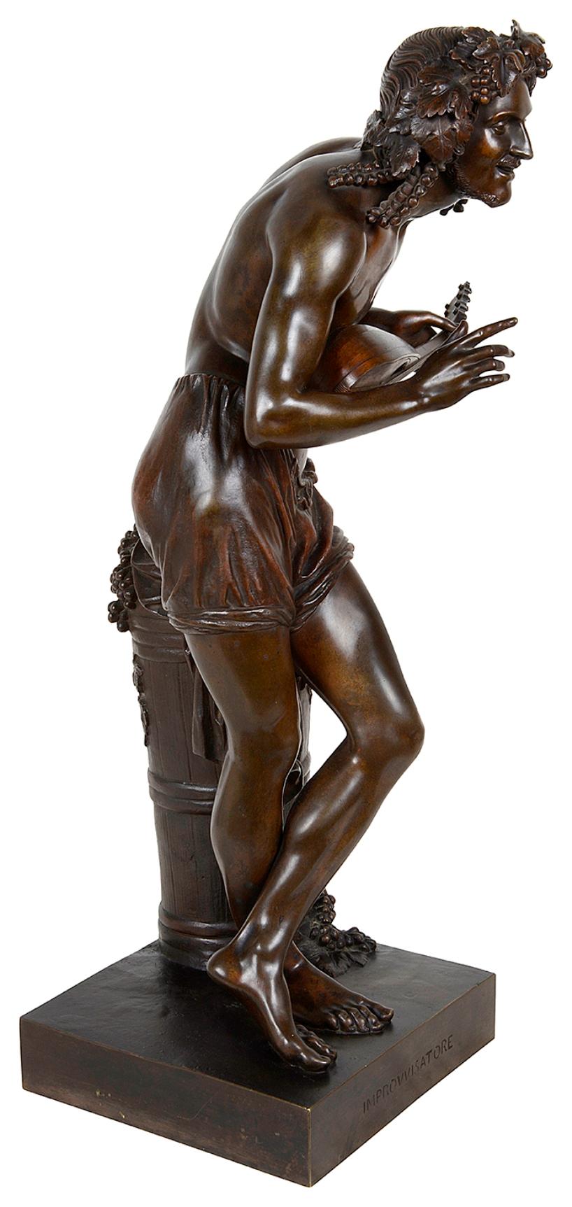 French 19th Century Bronze of Bacchus Signed Francisque Duret For Sale