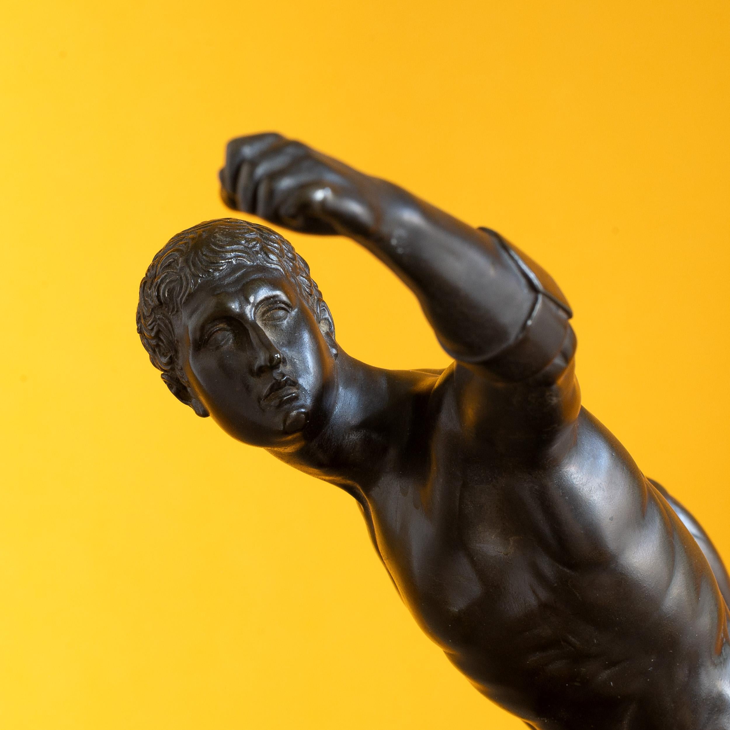 Classical Roman 19th Century Bronze of the Borghese Gladiator For Sale