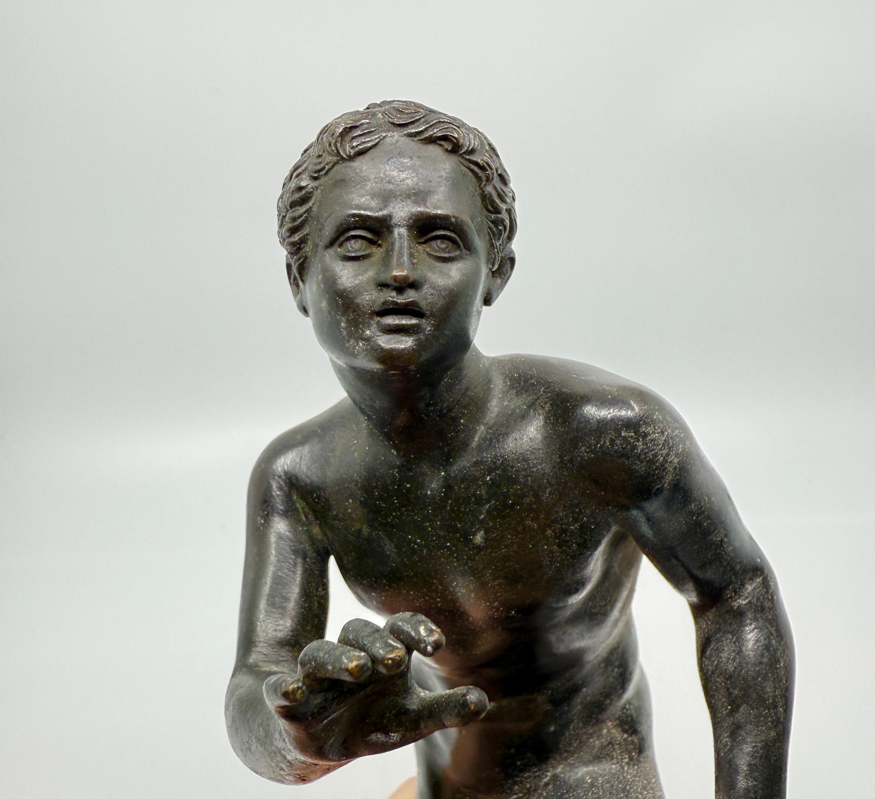 19th Century Bronze of the Runner of Herculaneum with Panama Pacific Expo Label For Sale 5