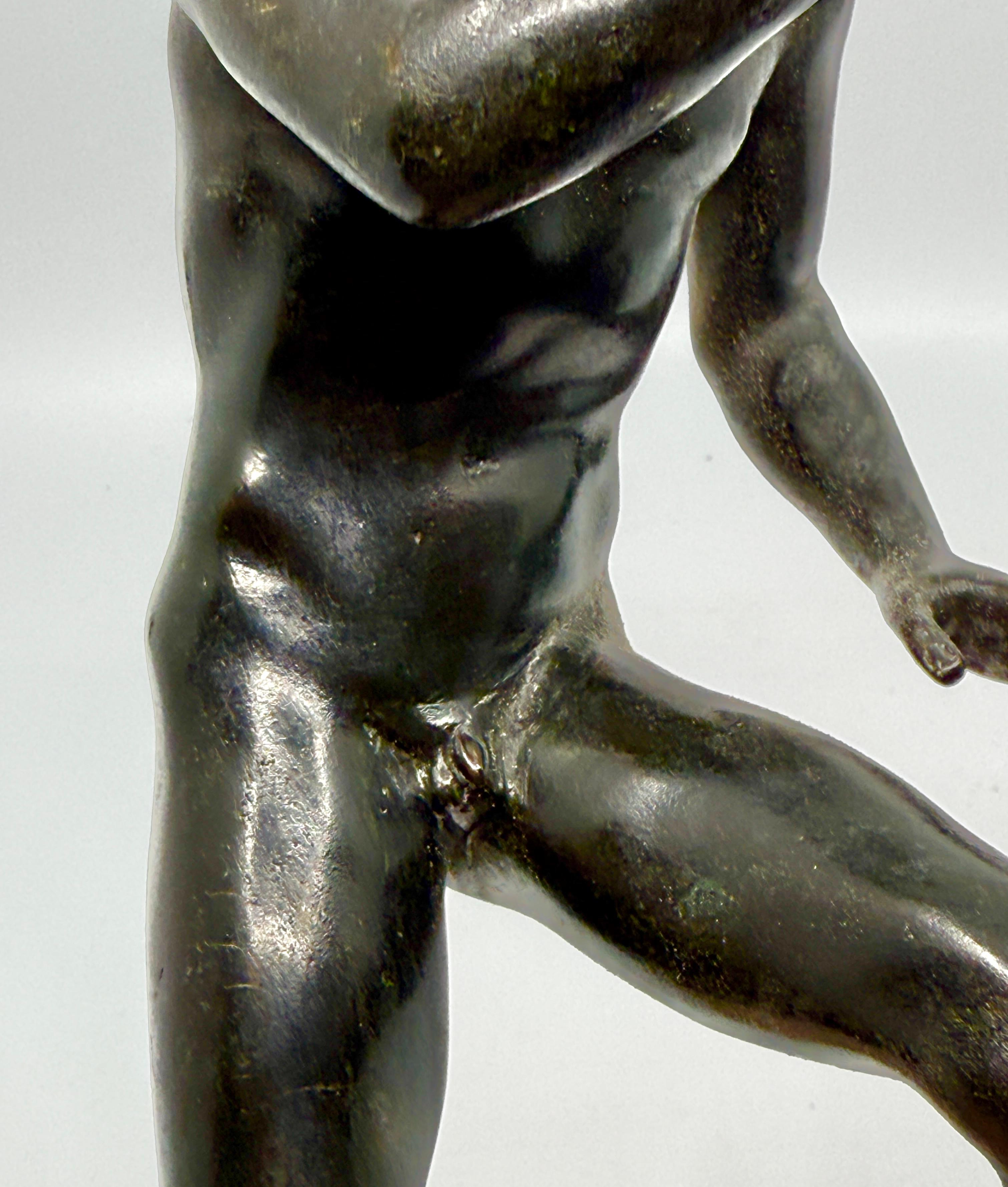 19th Century Bronze of the Runner of Herculaneum with Panama Pacific Expo Label For Sale 6