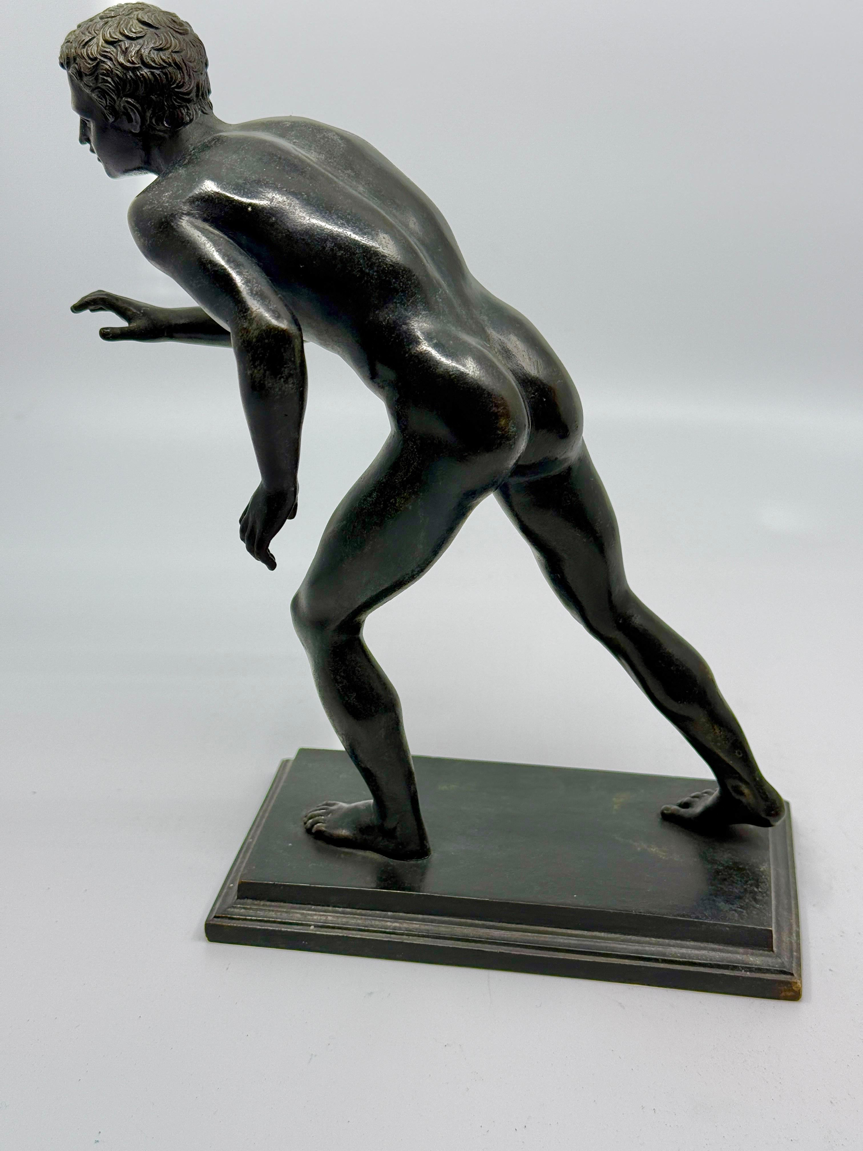 19th Century Bronze of the Runner of Herculaneum with Panama Pacific Expo Label For Sale 8