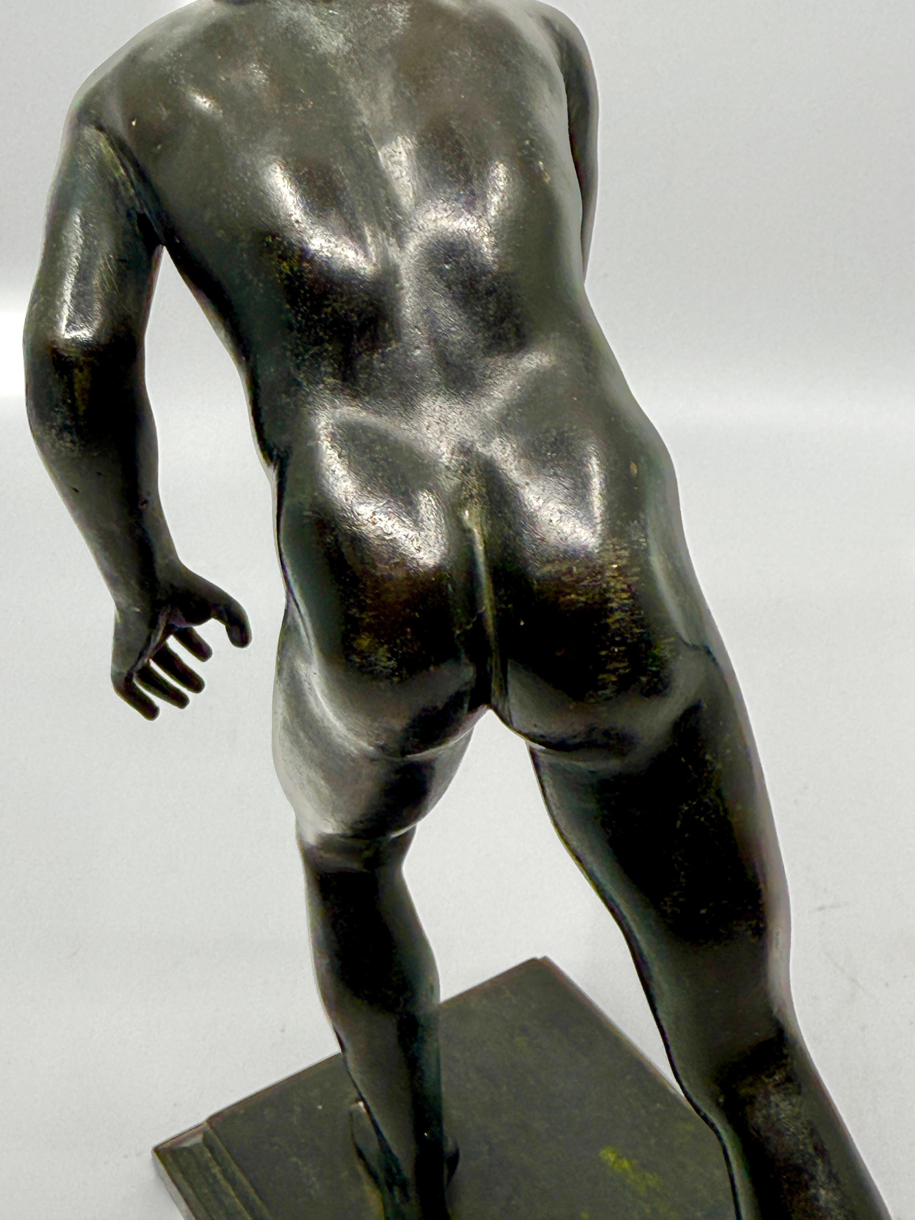 19th Century Bronze of the Runner of Herculaneum with Panama Pacific Expo Label For Sale 9