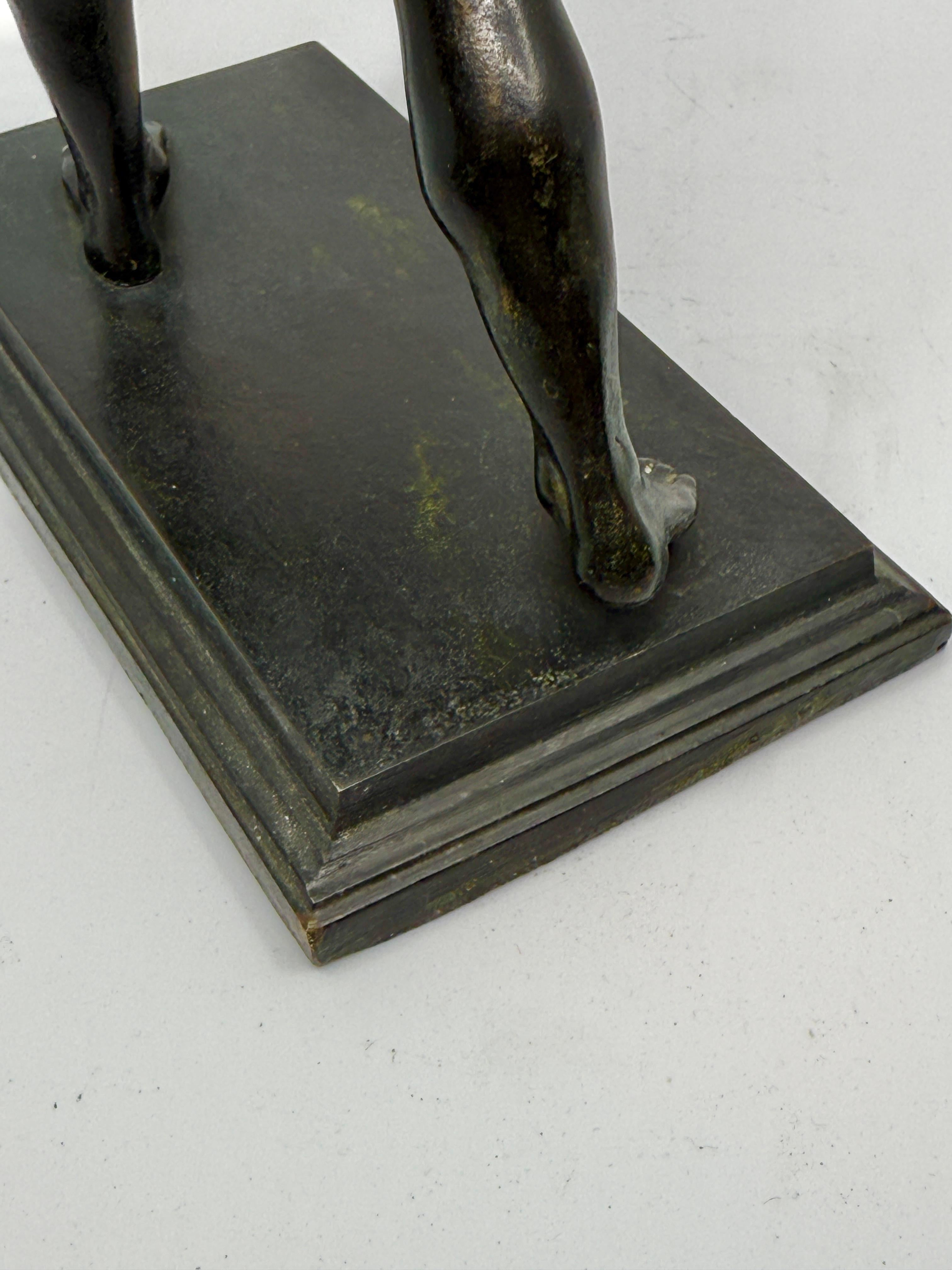 19th Century Bronze of the Runner of Herculaneum with Panama Pacific Expo Label For Sale 11
