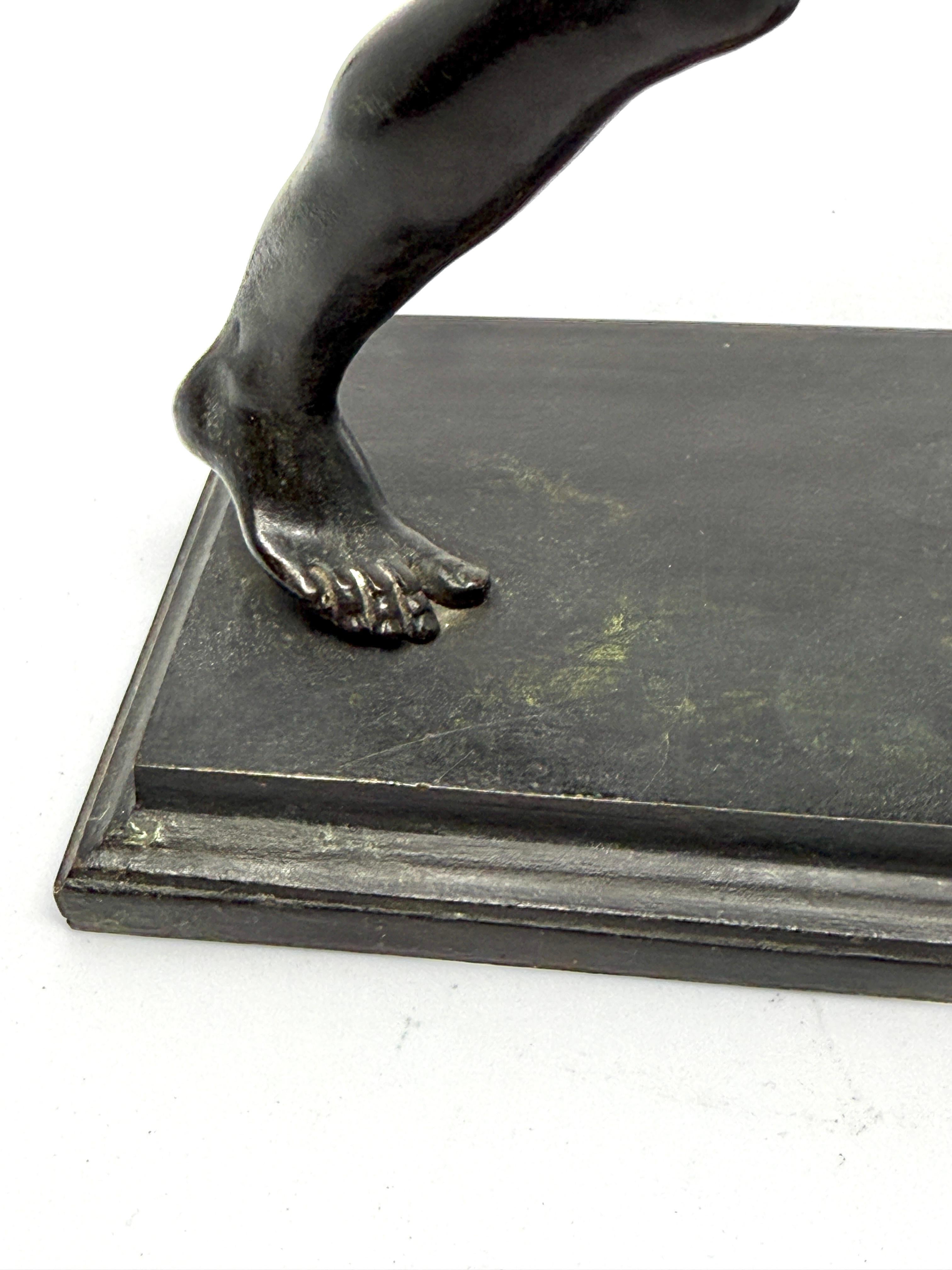 19th Century Bronze of the Runner of Herculaneum with Panama Pacific Expo Label For Sale 12