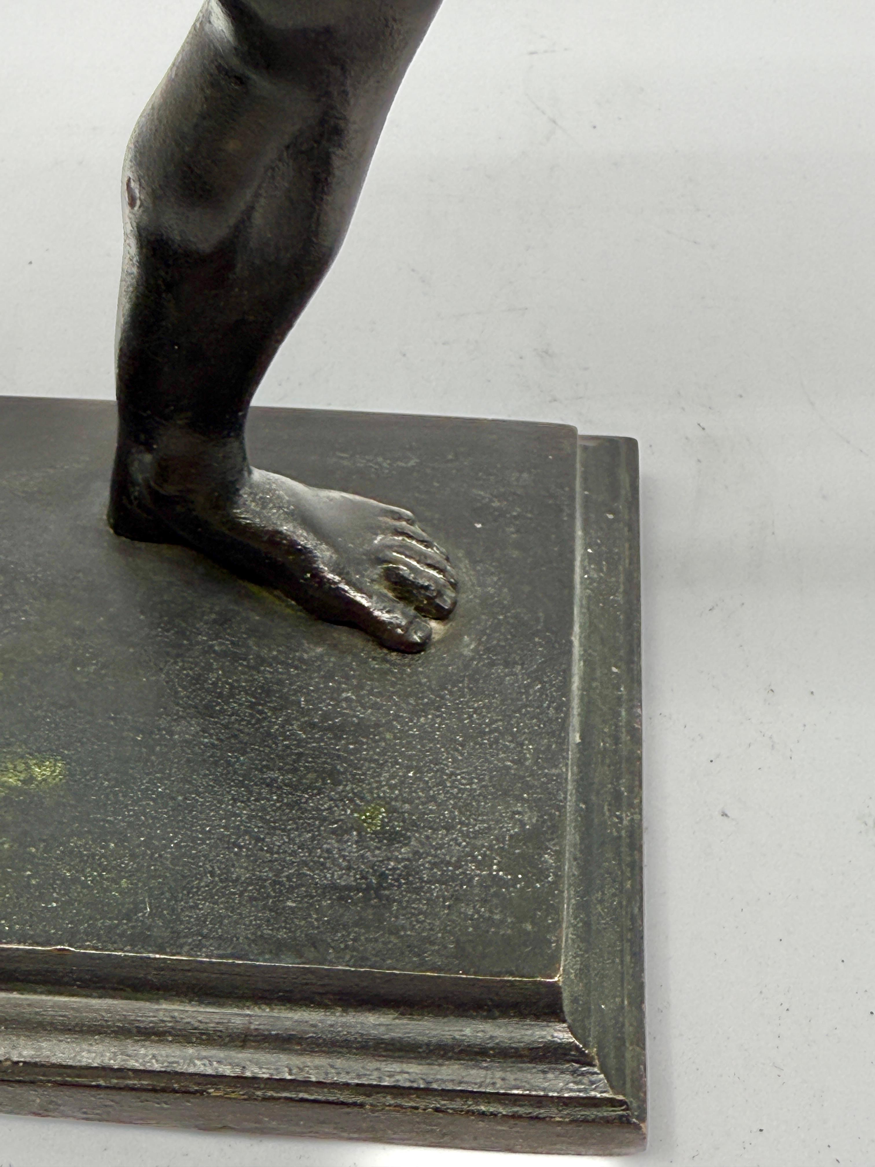 19th Century Bronze of the Runner of Herculaneum with Panama Pacific Expo Label For Sale 13