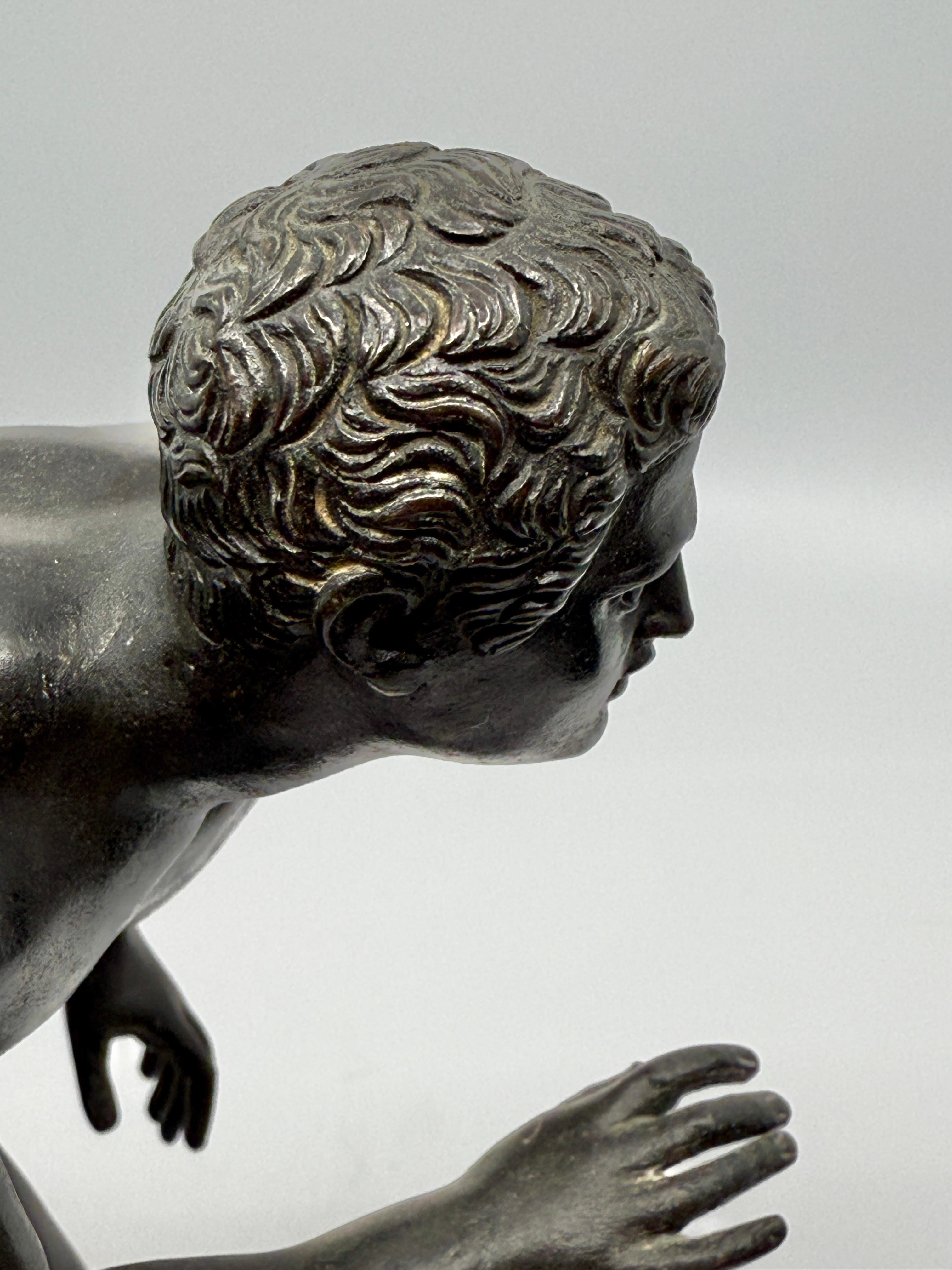 19th Century Bronze of the Runner of Herculaneum with Panama Pacific Expo Label For Sale 14