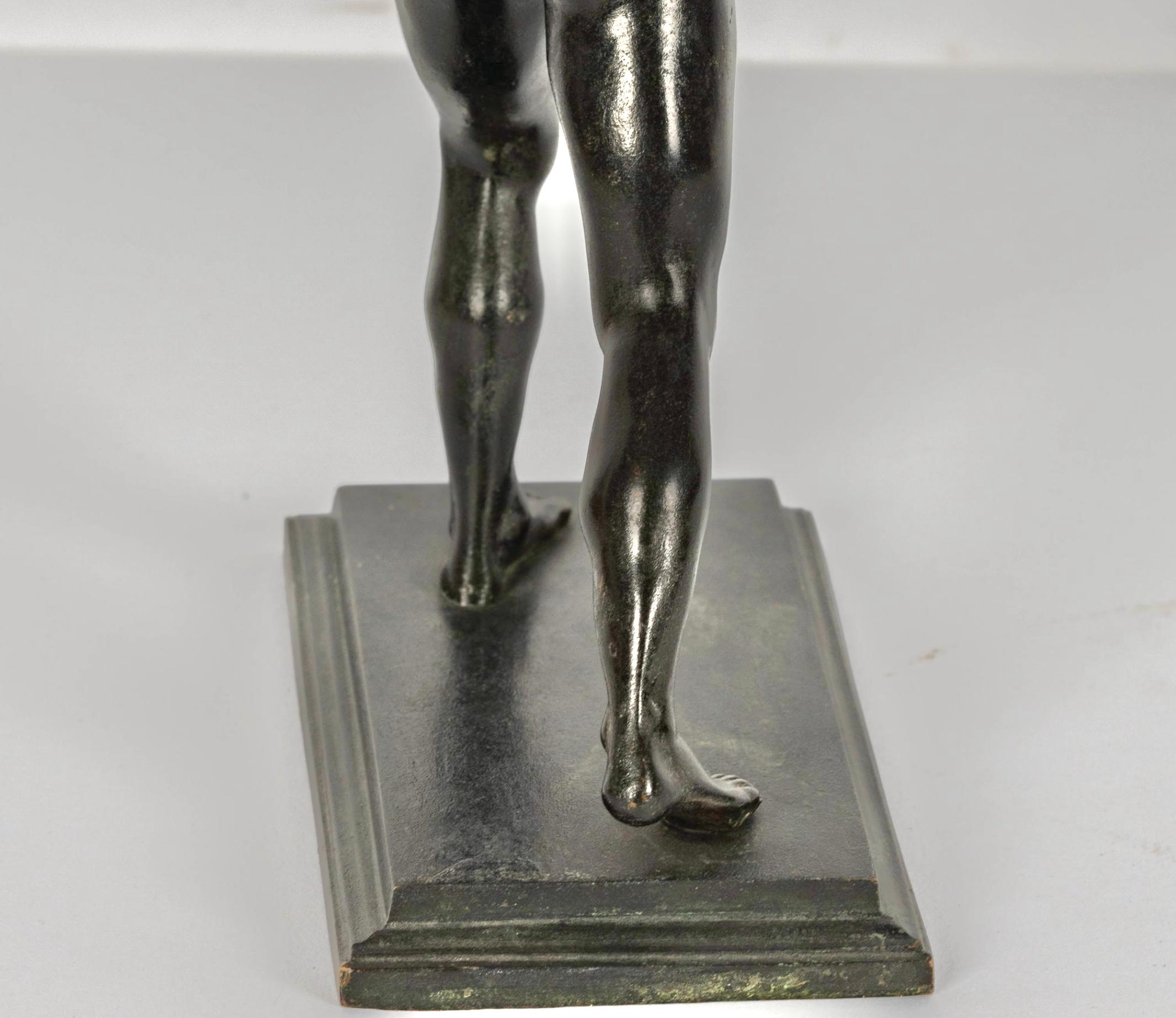 19th Century Bronze of the Runner of Herculaneum with Panama Pacific Expo Label For Sale 2