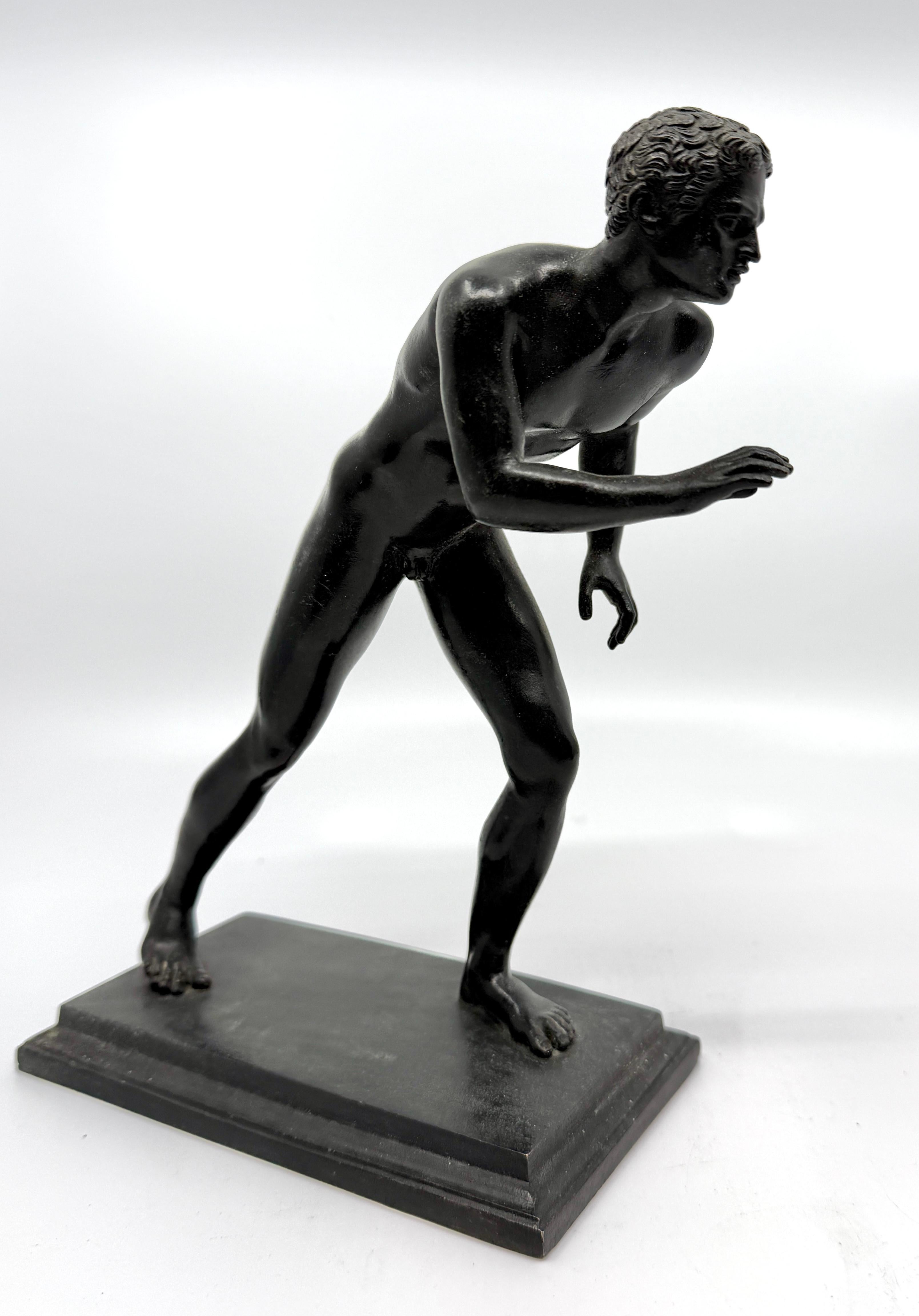 19th Century Bronze of the Runner of Herculaneum with Panama Pacific Expo Label For Sale 4