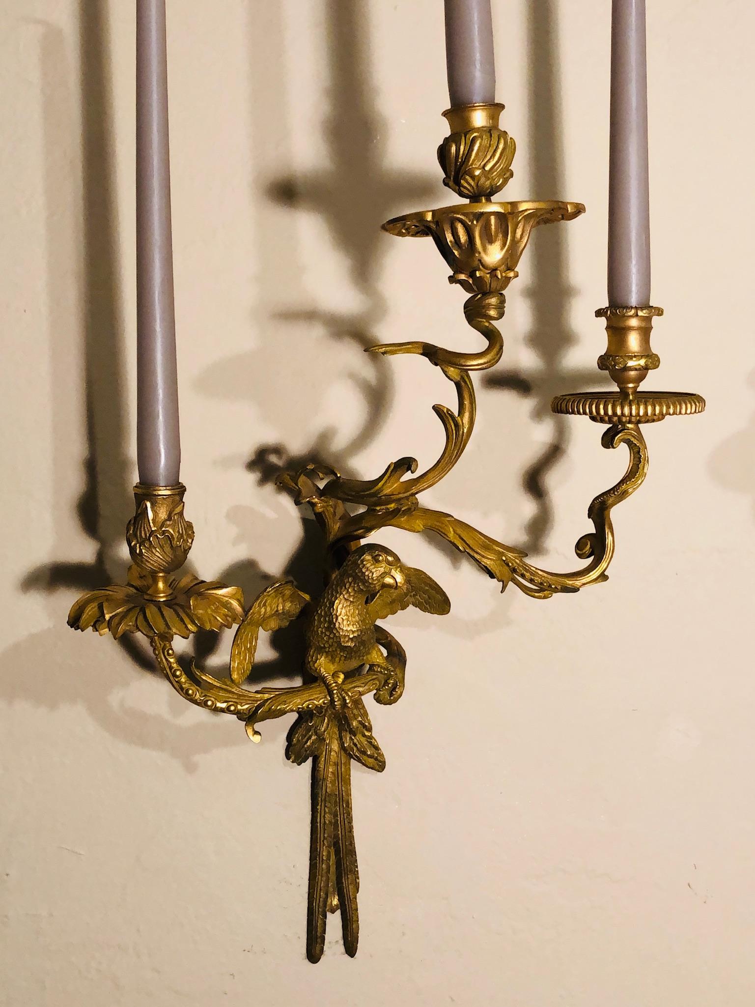 19th Century Bronze Ormolu Duc d'Enghein Appliques Electric Sconces Pair, France For Sale 5