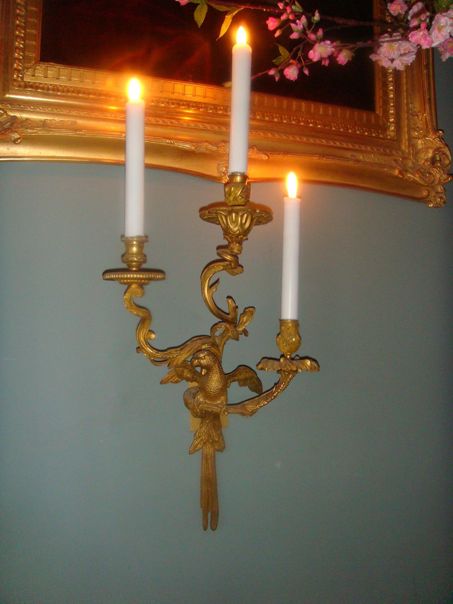 French 19th Century Bronze Ormolu Duc d'Enghein Appliques Electric Sconces Pair, France For Sale