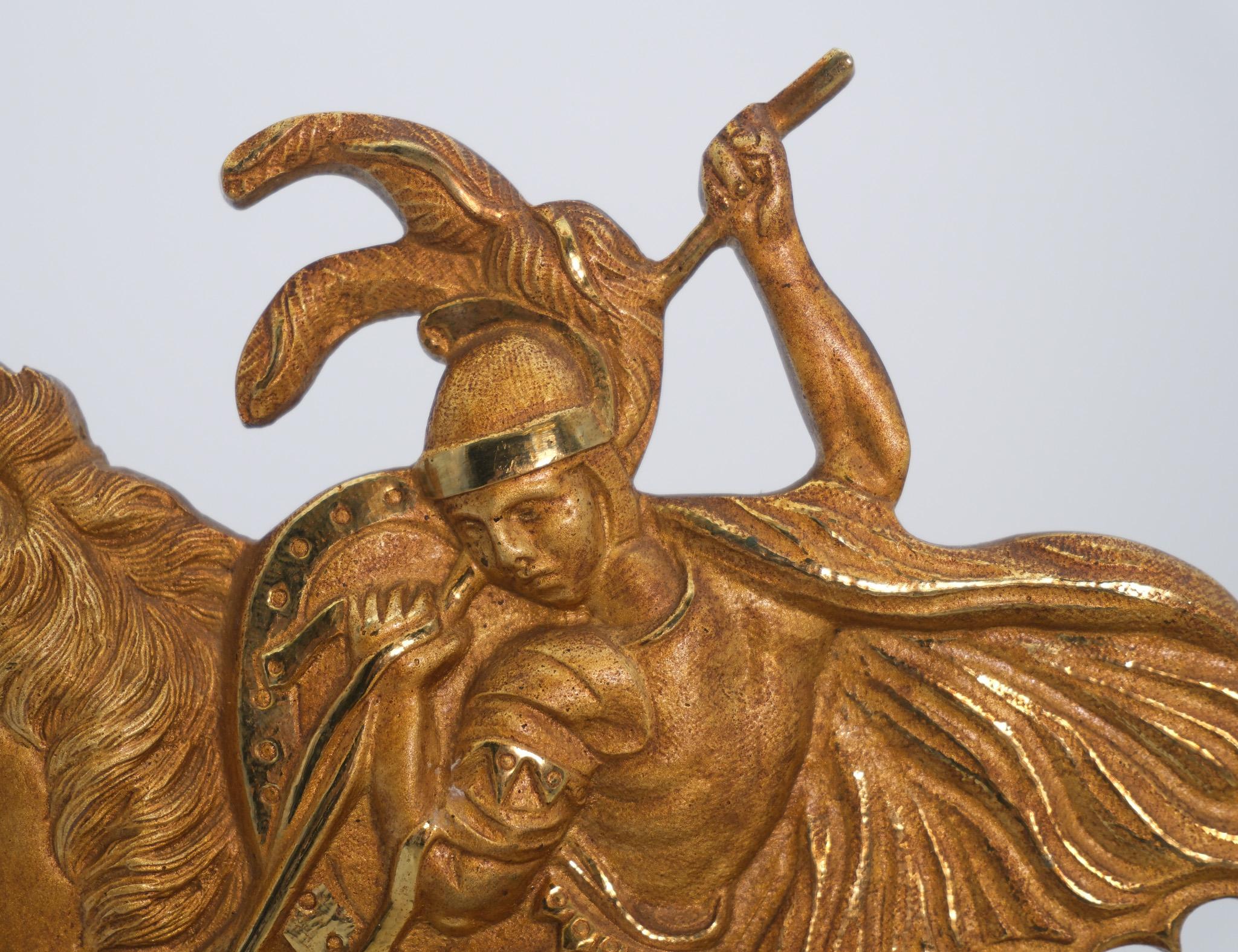 19th Century Bronze & Ormolu Saint George & The Dragon In Domed Glass Cloche For Sale 7