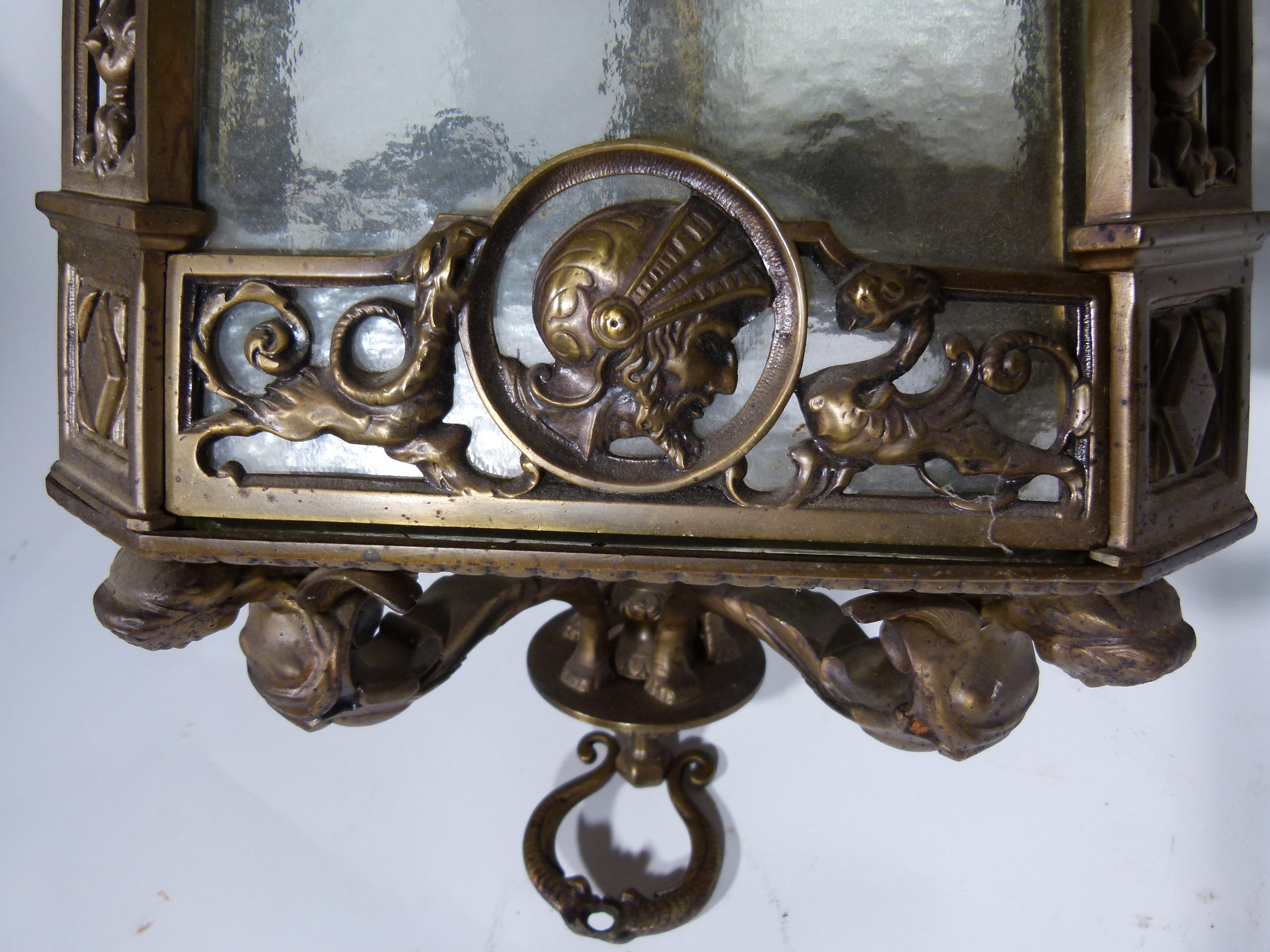 Spanish 19th Century Bronze Pendant Lamp from Spain