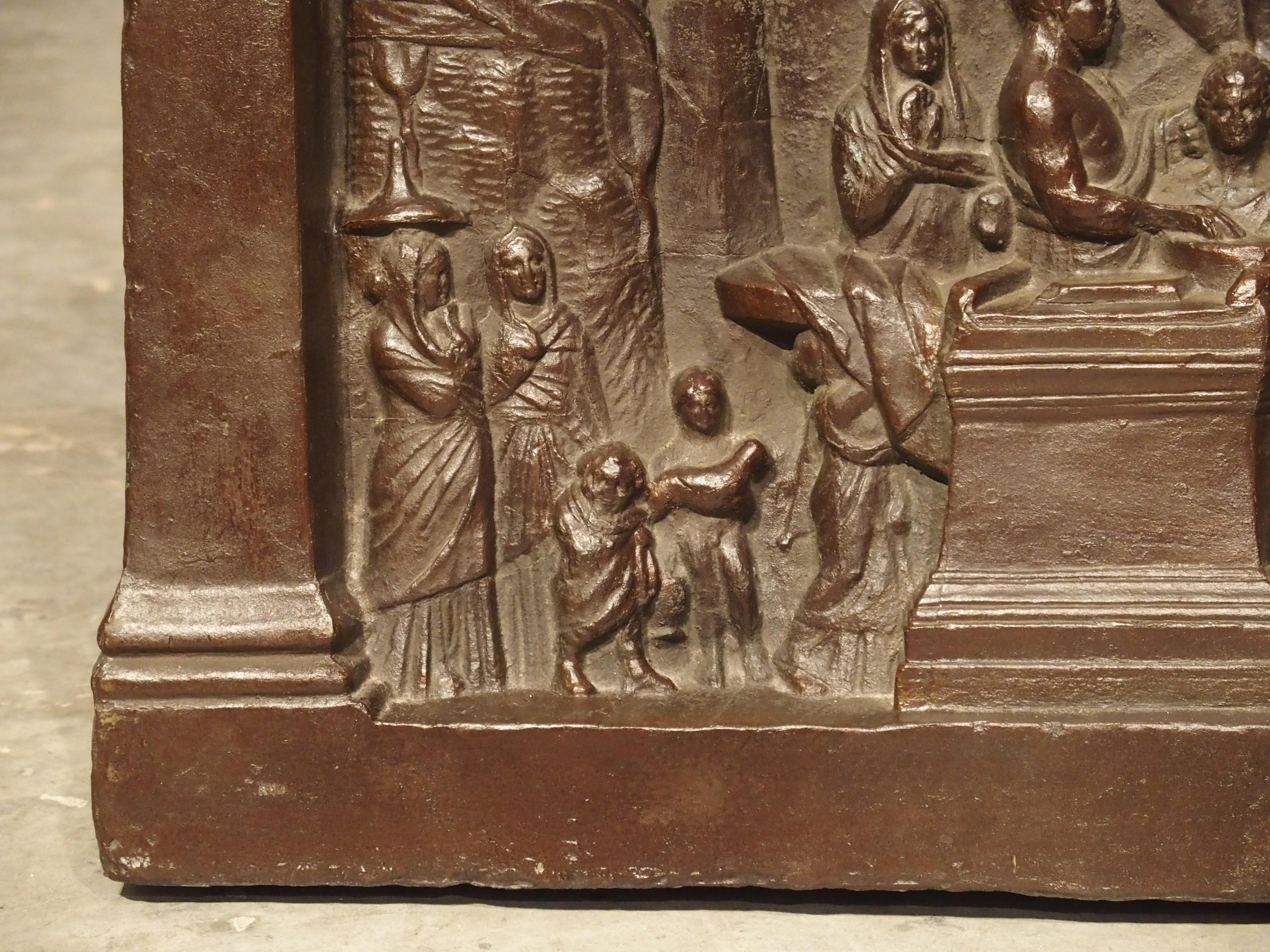 Plaque en bronze du 19ème siècle, La légende de Gaius Mucius Scaevola Bon état - En vente à Dallas, TX
