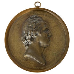 Rare 19th Century Bronze Portrait Medallion of George Washington