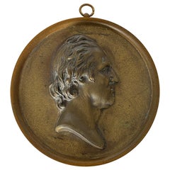 Rare médaillon portrait en bronze du 19ème siècle de George Washington