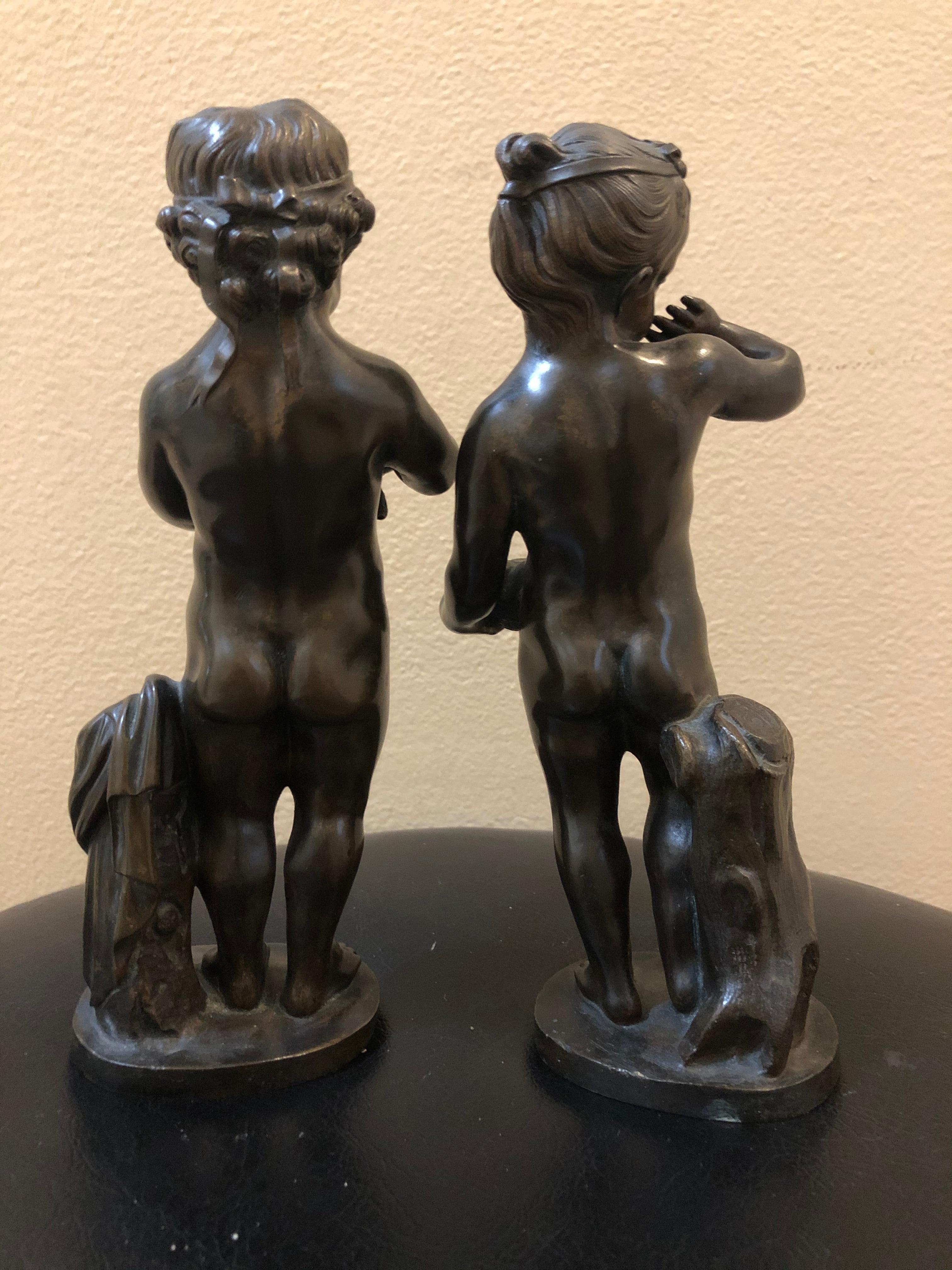 European 19th Century Bronze Putti's a Pair For Sale